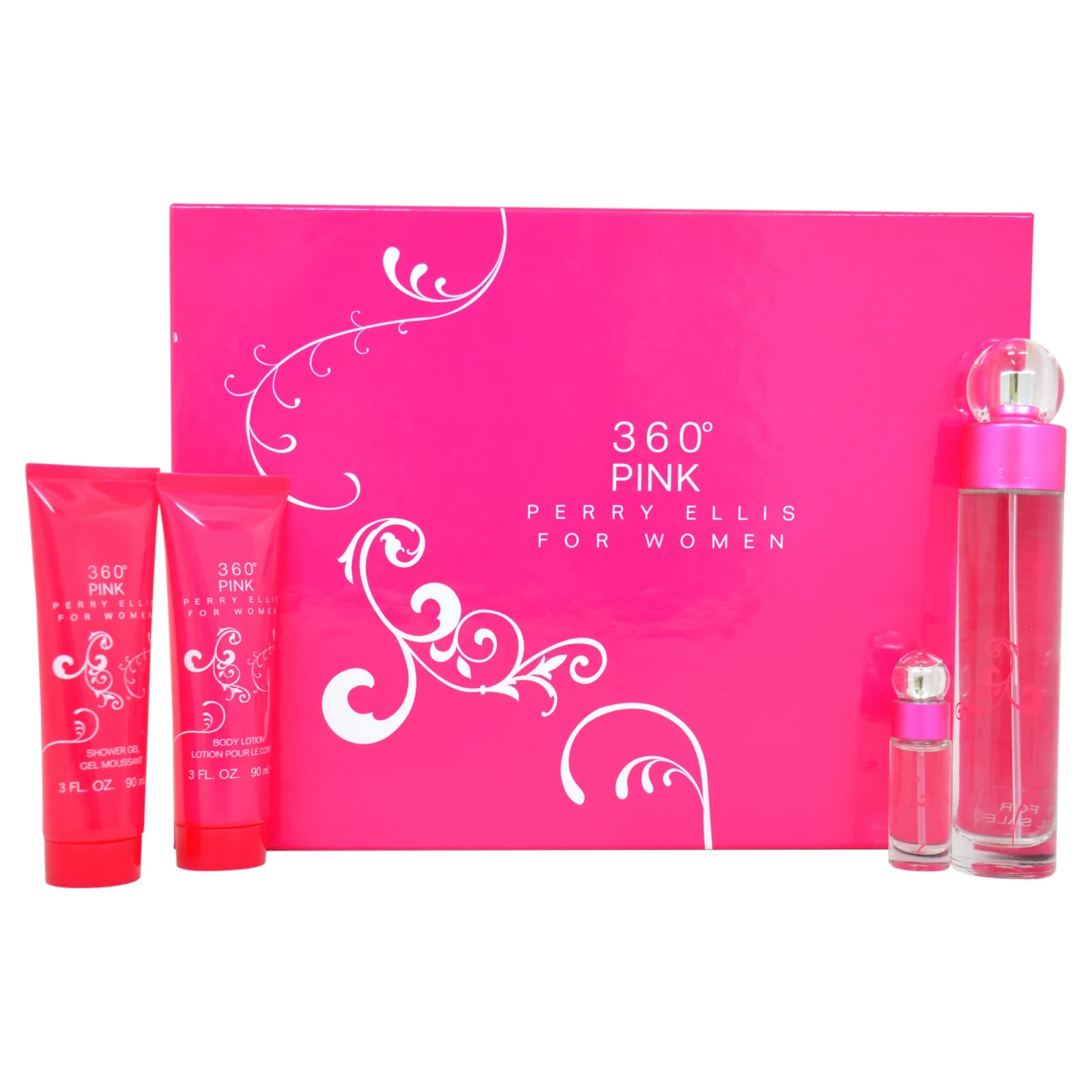 360 Pink Perry Ellis for Women 3.4 oz & 4 oz & oz2 oz & .33 oz
