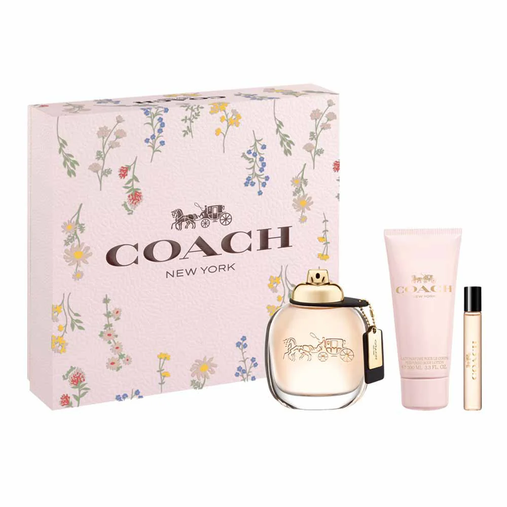 Coach Women Eau de Toilette Set 3oz EDT & 3.3oz BL & .25oz Mini