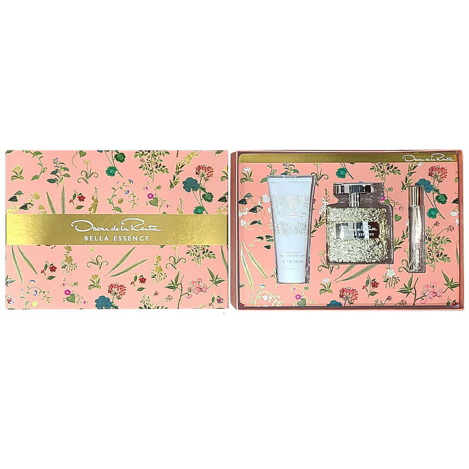Oscar de la Renta Bella Essence Women Set 3.4oz EDP & .5oz EDP & 3.4oz Body Lotion