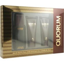 Quorum for Men, Gift Set (3.4 Oz EDT Spray + 3.4 Oz After Shave Balm + 3.4 Oz Shower Gel)